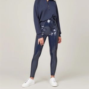 NWT Spanx port navy latex leggings